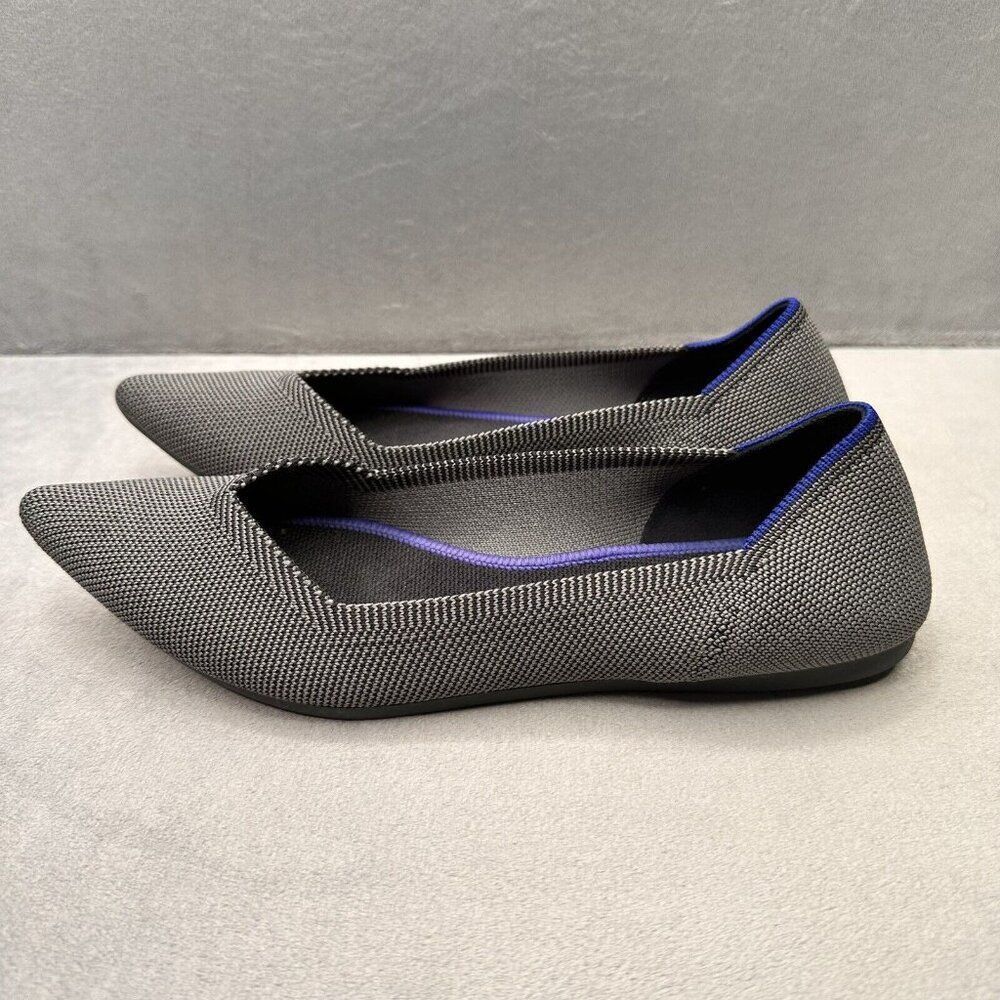 Rothy’s The Point Womens Size 7.5 Flats Birdseye Gray Knit Comfort Casual - Picture 5 of 17